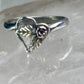 Black Hills Gold ring Double Heart band floral leaves size 5.75 sterling silver women girls