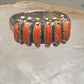 Zuni ring coral needlepoint petite point Size 7.75 sterling silver women Paloma