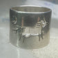 Horse ring celestial moon band cowgirl pinky size 4.75 sterling silver women girls