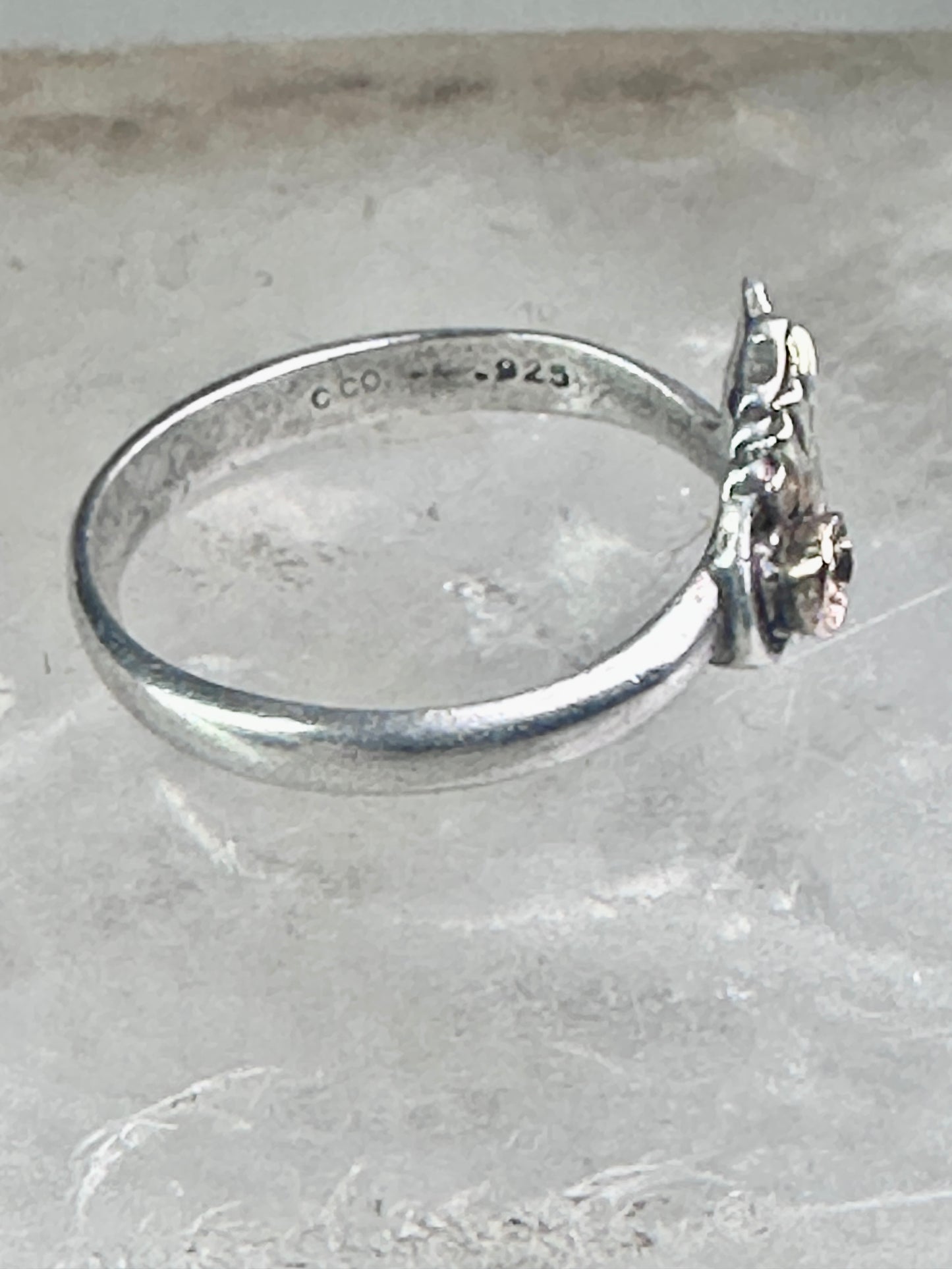 Black Hills Gold ring Double Heart band floral leaves size 5.75 sterling silver women girls