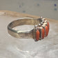Zuni ring coral needlepoint petite point Size 7.75 sterling silver women Paloma