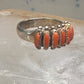 Zuni ring coral needlepoint petite point Size 7.75 sterling silver women Paloma