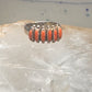 Zuni ring coral needlepoint petite point Size 7.75 sterling silver women Paloma