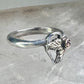 Black Hills Gold ring Double Heart band floral leaves size 5.75 sterling silver women girls