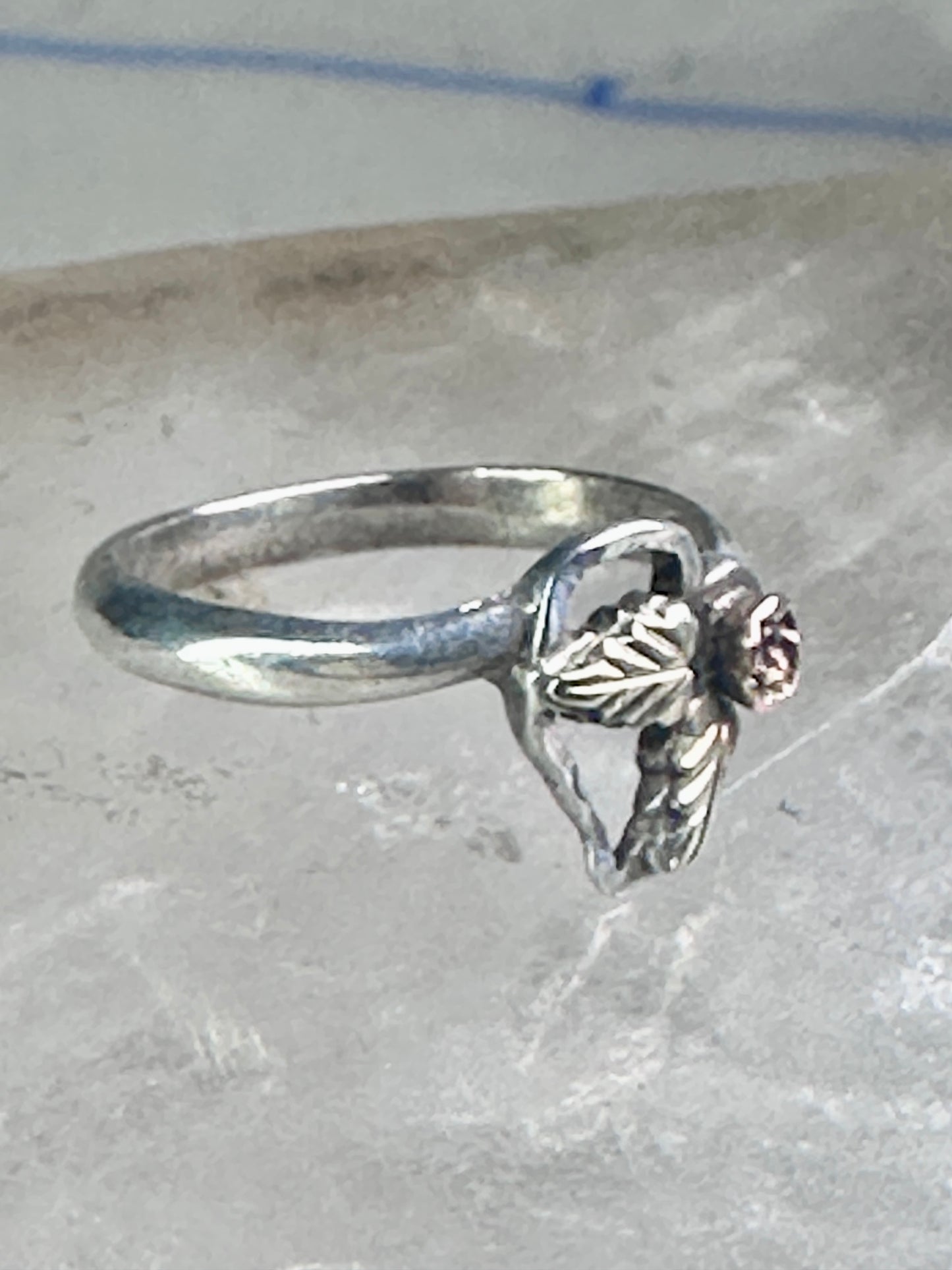 Black Hills Gold ring Double Heart band floral leaves size 5.75 sterling silver women girls