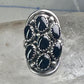 Navajo ring black Onyx saddle band size 6 sterling silver women