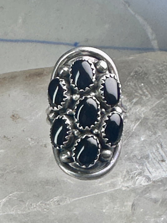 Navajo ring black Onyx saddle band size 6 sterling silver women