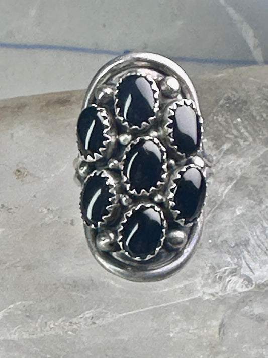 Navajo ring black Onyx saddle band size 6 sterling silver women
