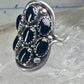 Navajo ring black Onyx saddle band size 6 sterling silver women