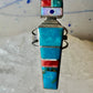 Zuni Kachina ring size 5.75 Turquoise lab opal spiny oyster sterling silver women