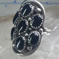 Navajo ring black Onyx saddle band size 6 sterling silver women