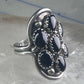 Navajo ring black Onyx saddle band size 6 sterling silver women