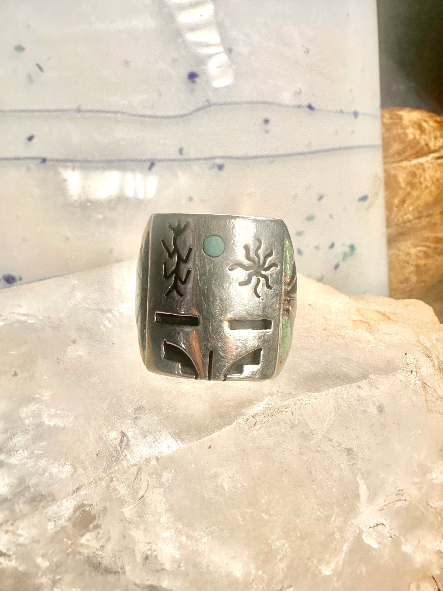 Fernando Benally ring size 8.25 Navajo sterling silver women men