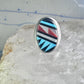 Zuni ring Turquoise coral MOP Onyx band size 8.25 sterling silver women men