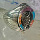 Navajo ring Horseshoe eagle turquoise spiny oyster size 11 sterling silver men