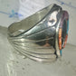 Navajo ring Horseshoe eagle turquoise spiny oyster size 11 sterling silver men