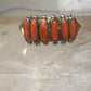 Zuni ring coral needlepoint petite point Size 6 sterling silver women Paloma