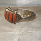 Zuni ring coral needlepoint petite point Size 6 sterling silver women Paloma