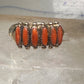 Zuni ring coral needlepoint petite point Size 6 sterling silver women Paloma