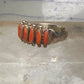Zuni ring coral needlepoint petite point Size 6 sterling silver women Paloma