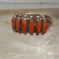 Zuni ring coral needlepoint petite point Size 6 sterling silver women Paloma