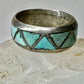 Zuni ring Turquoise wedding band size 8 sterling silver women men