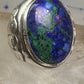 Navajo ring by Adam Fiero Azurite ring Heavy Band Size 7 sterling silver women men