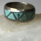 Zuni ring Turquoise wedding band size 8 sterling silver women men