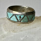 Zuni ring Turquoise wedding band size 8 sterling silver women men