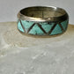 Zuni ring Turquoise wedding band size 8 sterling silver women men