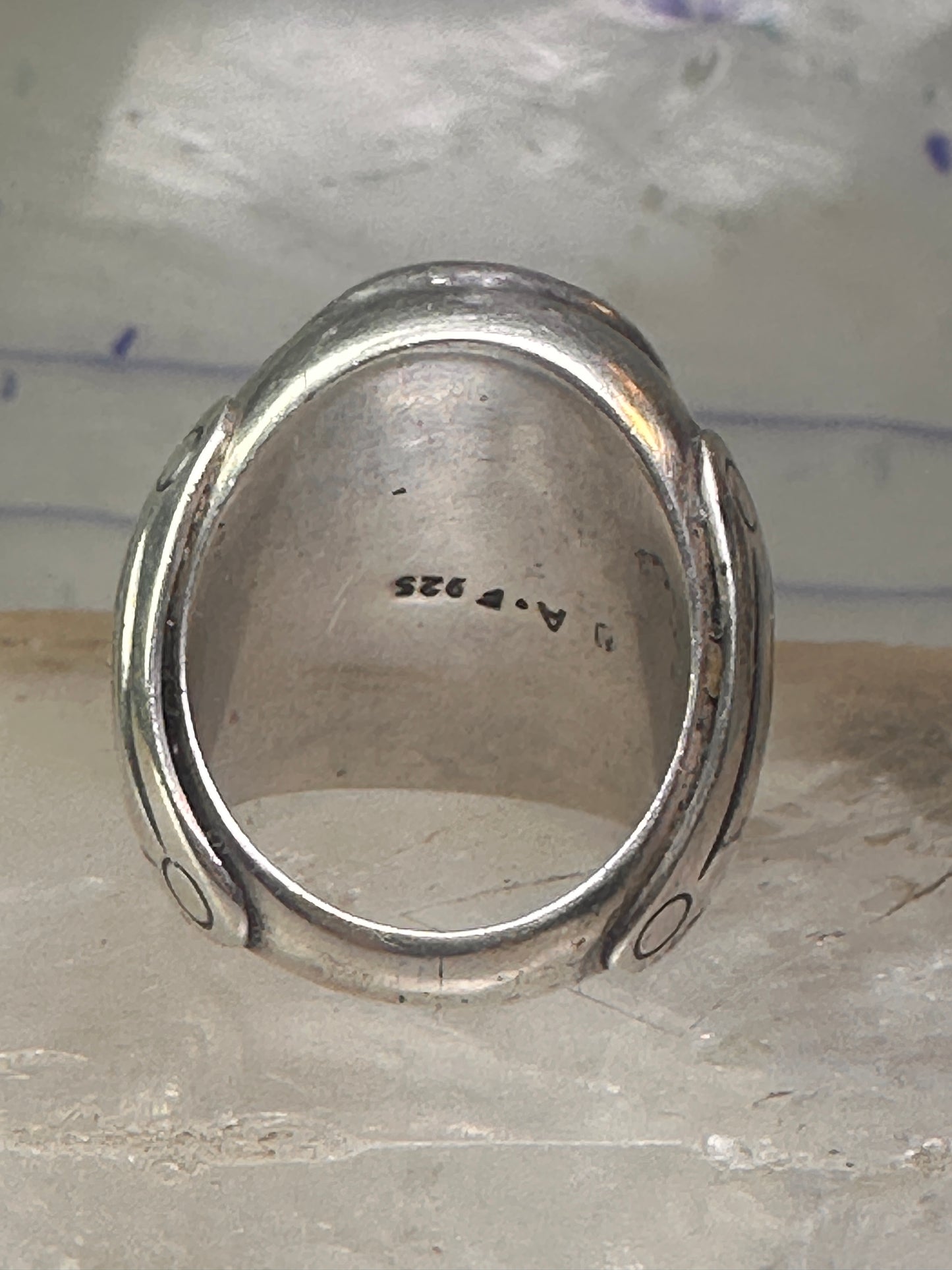 Navajo ring by Adam Fiero Azurite ring Heavy Band Size 7 sterling silver women men