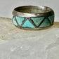 Zuni ring Turquoise wedding band size 8 sterling silver women men