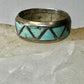 Zuni ring Turquoise wedding band size 8 sterling silver women men