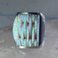Southwest ring Lab Opal Cobblestone band size 10.75 sterling silver women men