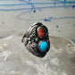 Navajo ring coral turquoise size 9.50 sterling silver women men