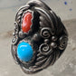 Navajo ring coral turquoise size 9.50 sterling silver women men