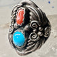 Navajo ring coral turquoise size 9.50 sterling silver women men