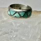 Zuni ring Turquoise wedding band size 6 sterling silver women men