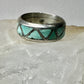 Zuni ring Turquoise wedding band size 6 sterling silver women men