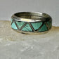 Zuni ring Turquoise wedding band size 6 sterling silver women men