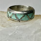 Zuni ring Turquoise wedding band size 6 sterling silver women men