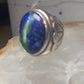 Navajo ring by Adam Fiero Azurite ring Heavy Band Size 7 sterling silver women men
