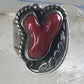 Navajo ring Coral band size 10.50 sterling silver stamping  women men