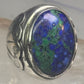 Navajo ring by Adam Fiero Azurite ring Heavy Band Size 7 sterling silver women men
