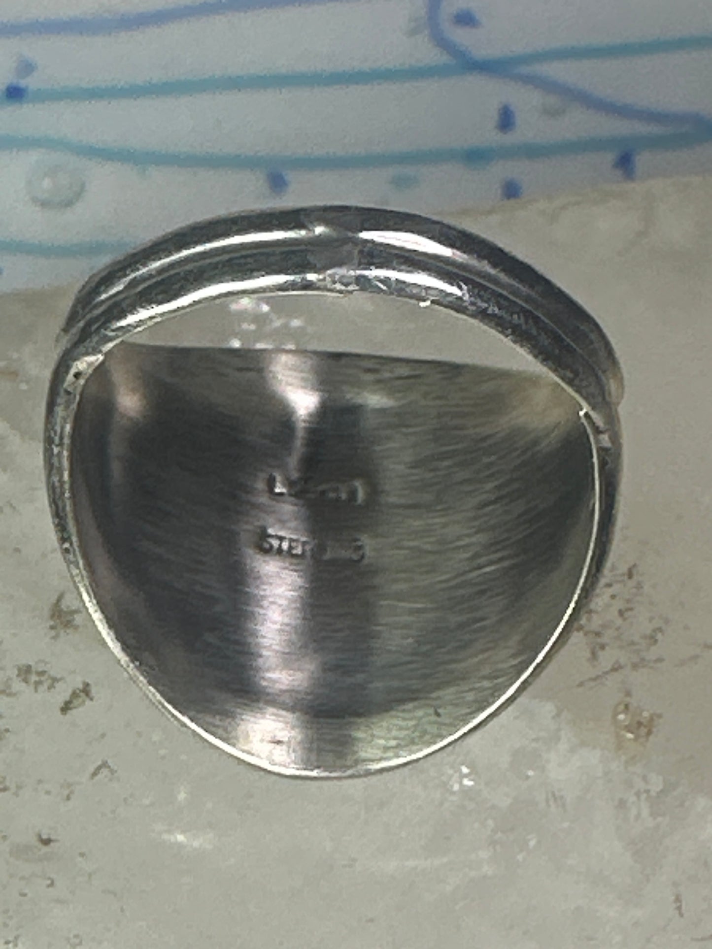 Navajo ring turquoise coral size 14.50 sterling silver men b