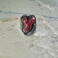 Navajo ring Coral band size 10.50 sterling silver stamping  women men