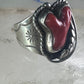 Navajo ring Coral band size 10.50 sterling silver stamping  women men