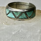 Zuni ring Turquoise wedding band size 6 sterling silver women men