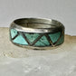 Zuni ring Turquoise wedding band size 6 sterling silver women men