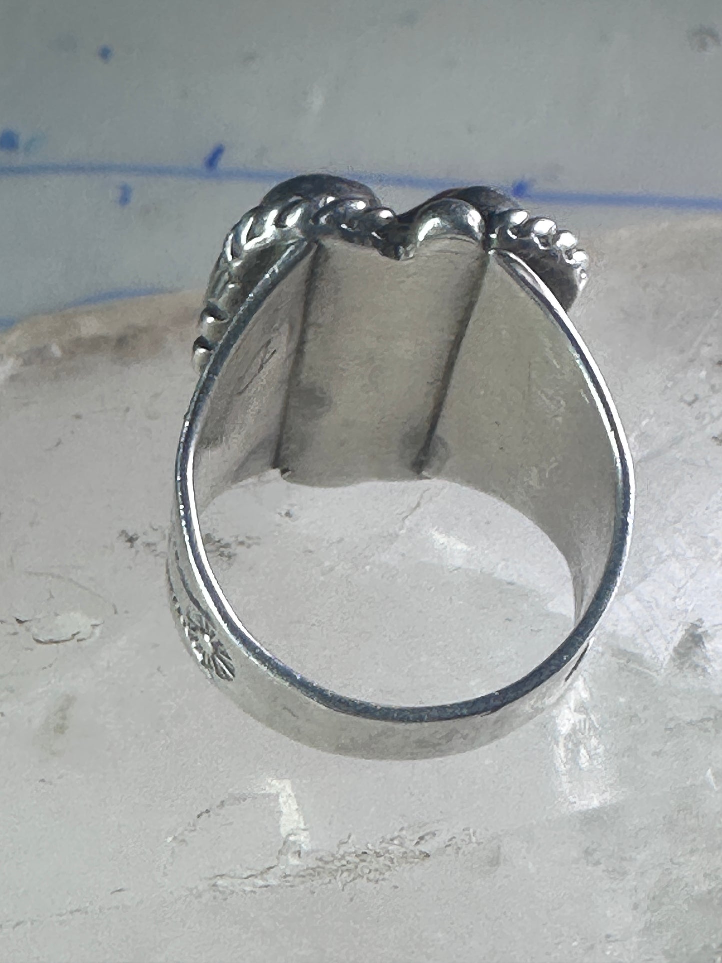 Navajo ring Coral band size 10.50 sterling silver stamping  women men